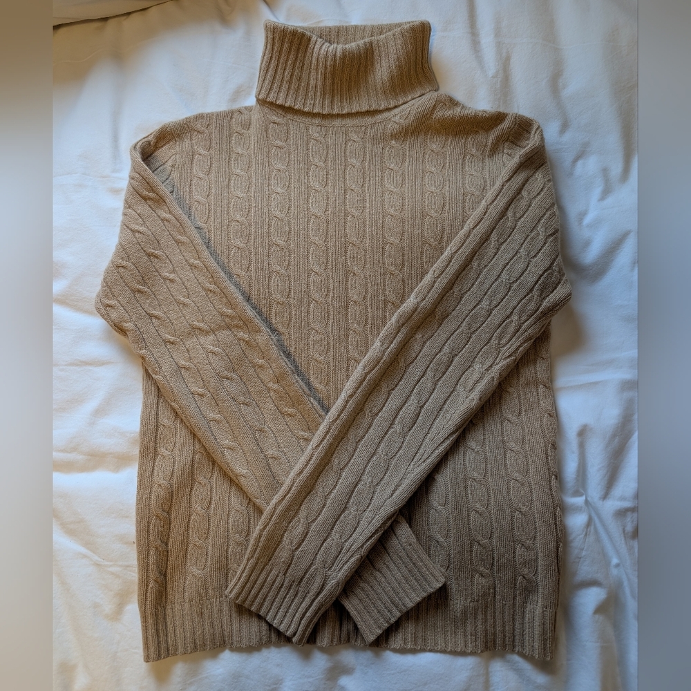 J. Crew Men's Beige Turtleneck Sweater